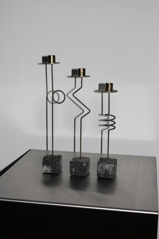 Vintage Ikea ‘Kräsen’ trio candlesticks by Ehlén Johansson, 1987