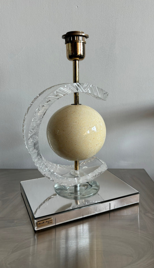 Maville Interiors (France) Globe Lamp - with Lucite & Faux Marble detail