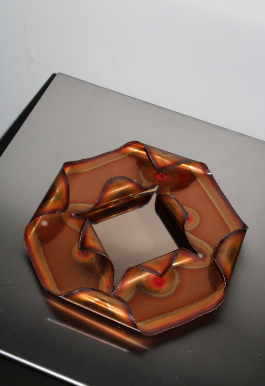 Brutalist burnished copper mirror, 1970’s