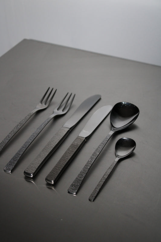 Brutalist style 6 piece cutlery set by Gerald Benney for Viners of Sheffield 1970’s (10 available)