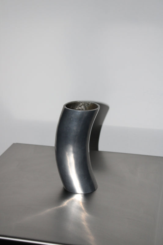 Sculptural metal vase (2 available)