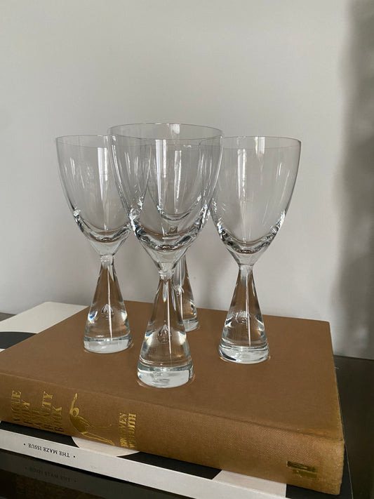 1969 Bent Severin for Holmgaard Princess Wine Glasses x 4