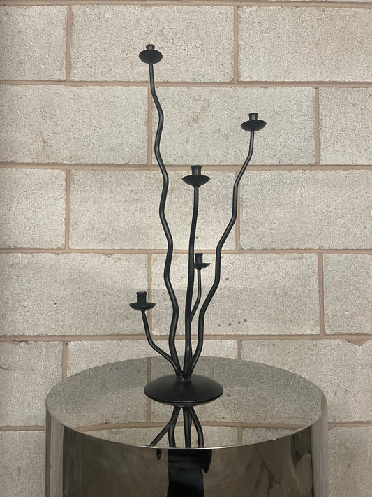 BRUTALIST Iron Wiggle Branch Candlestick Holder