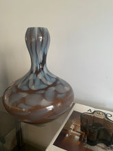 Load image into Gallery viewer, Large Brown &amp; Blue Murano Glass Vase
