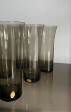 Load image into Gallery viewer, Smoked Glass Vintage Fluted Glasses (set of 6)
